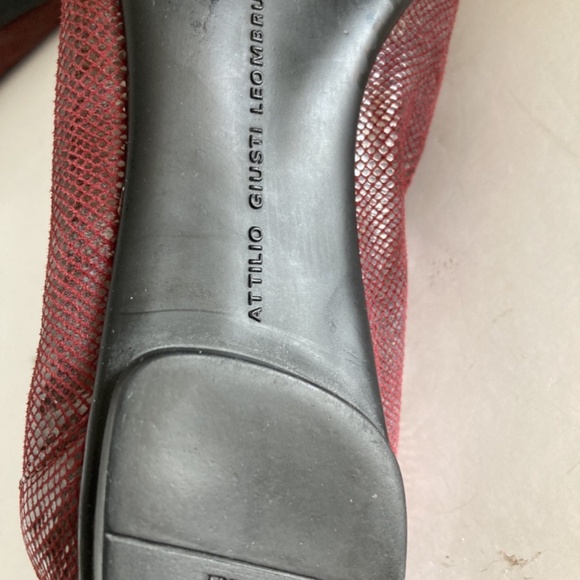 AGL Attilio Giusti Leombruni Ballet Flats Women’s 37 US 7 Burgundy Cap Toe EUC - Picture 13 of 15